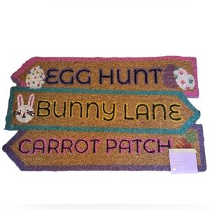 Easter Coir Doormat Bunny Lane Egg Hunt Carrot Patch Directional Arrows